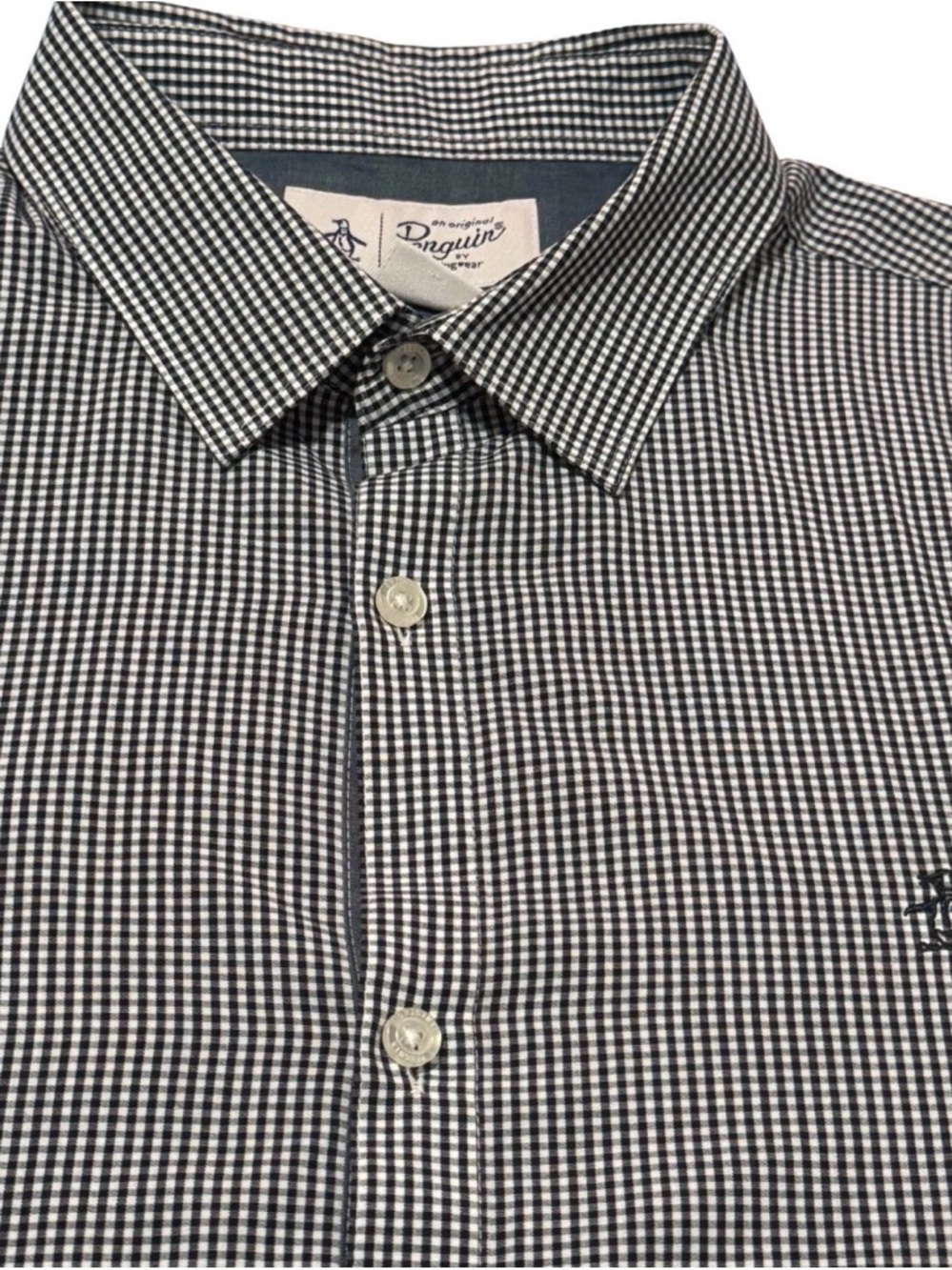 Original Penguin Black & White Gingham Button-Down Shirt